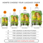 1-Piece Parrot Lovebirds Nature Green Cute Vibrant  Suitcase Luggage Cover, Stretch Protective Sleeve