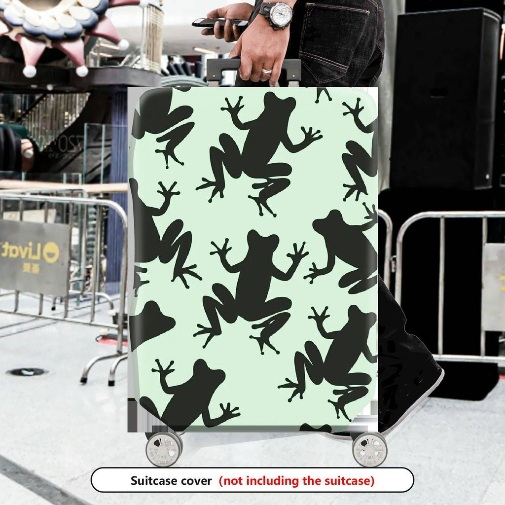 1-Piece Frog Pattern Green Animal Cute Stylish Vibrant  Suitcase Luggage Cover, Stretch Protective Sleeve