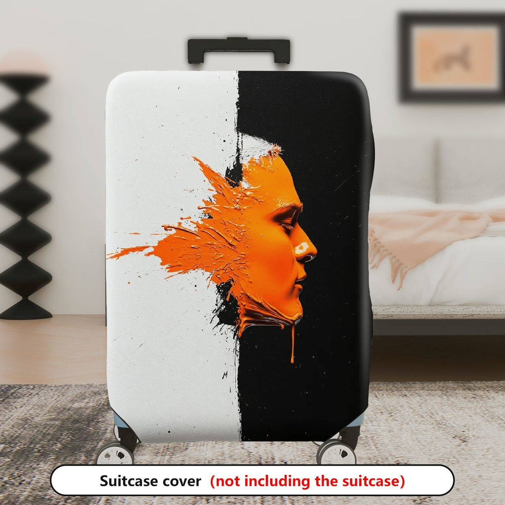 1-Piece Abstract Autumn Leaf Splash Artistic Modern Colorful  Suitcase Luggage Cover, Stretch Protective Sleeve