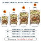 1-Piece Hedgehog Apple Floral Basket Love Cute  Suitcase Luggage Cover, Stretch Protective Sleeve