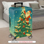 1-Piece Christmas Santa Claus Tree Decoration Star Holiday  Suitcase Luggage Cover, Stretch Protective Sleeve