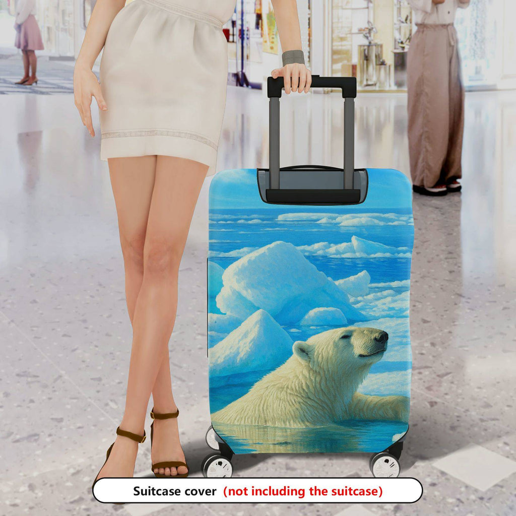 1-Piece Arctic Polar Bear Ice Ocean Scenery Nature  Suitcase Luggage Cover, Stretch Protective Sleeve