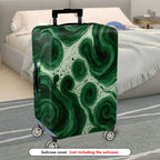 1-Piece Abstract Swirl Pattern Green Artistic Fluid Natural  Suitcase Luggage Cover, Stretch Protective Sleeve