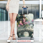 1-Piece Traditional Asian Watercolor Landscape Zen Nature  Suitcase Luggage Cover, Stretch Protective Sleeve