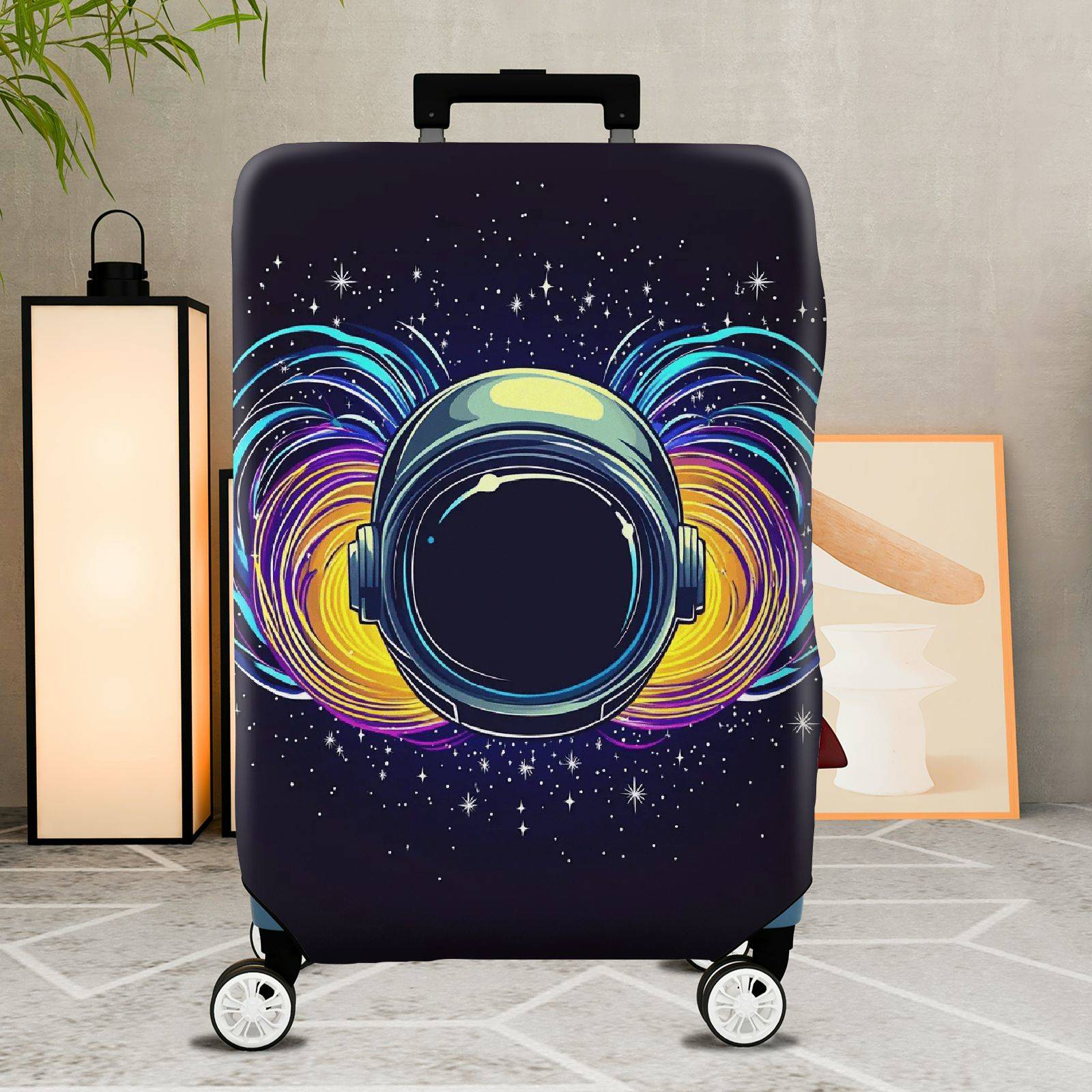 1-Piece Galaxy Astronaut Space Cosmic Colorful Starry  Suitcase Luggage Cover, Stretch Protective Sleeve
