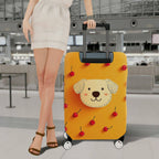 1-Piece Dog Cherry Orange Cute  Fun  Suitcase Luggage Cover, Stretch Protective Sleeve