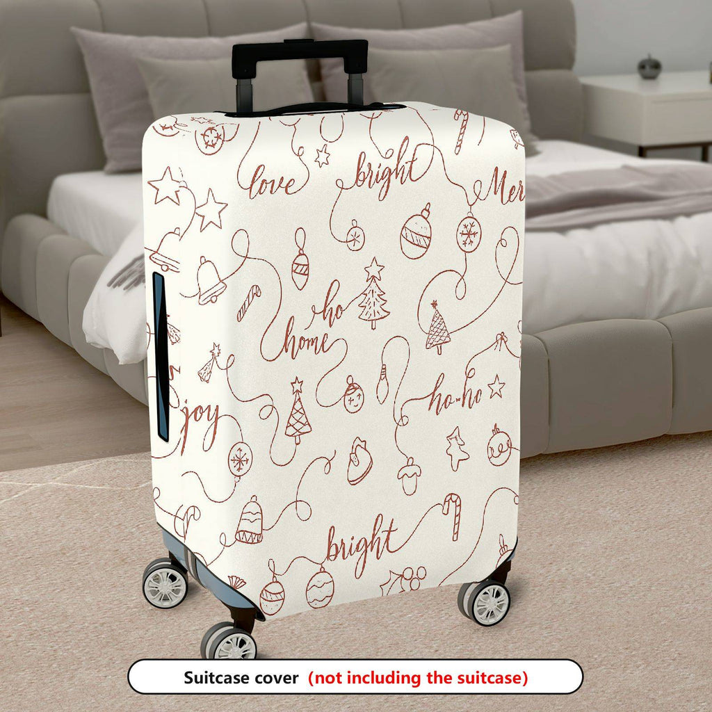 1-Piece Christmas Holiday Festive Merry Joy Pattern  Suitcase Luggage Cover, Stretch Protective Sleeve