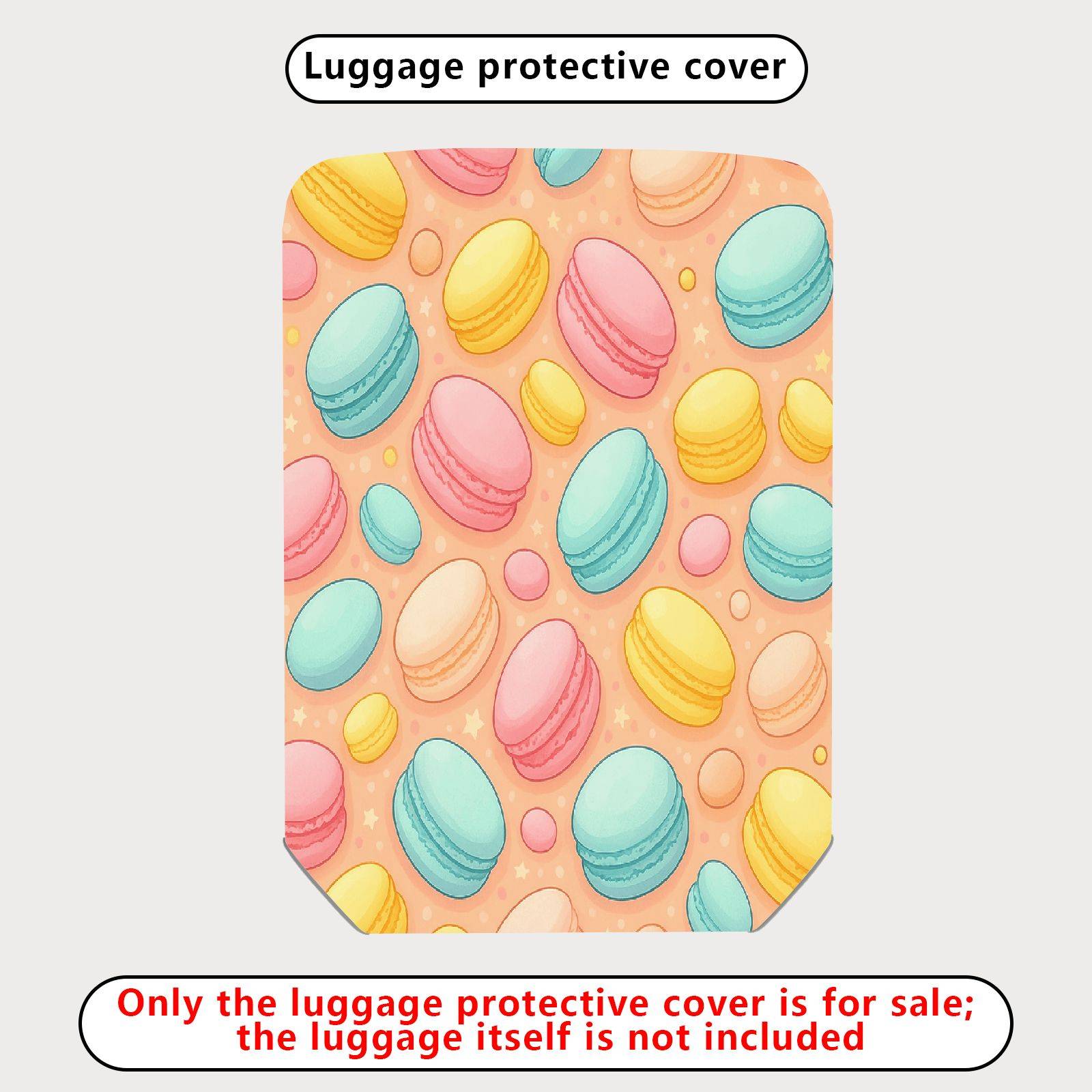 1-Piece Macaron Pastel Cute Colorful Fun Pattern  Suitcase Luggage Cover, Stretch Protective Sleeve