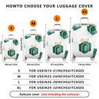 1-Piece Gift Box Ribbon Sparkle Festive Holiday  Suitcase Luggage Cover, Stretch Protective Sleeve