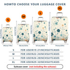 1-Piece Floral Leaf Pattern Decorative Travel  Suitcase Luggage Cover, Stretch Protective Sleeve