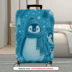 1-Piece Penguin Winter Snowflake Forest Animal Cute  Suitcase Luggage Cover, Stretch Protective Sleeve