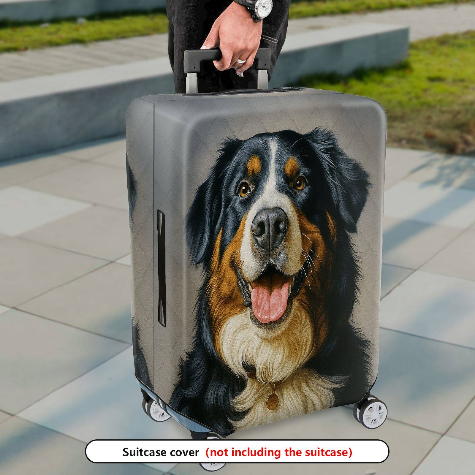 1-Piece Animal Dog Print Pet Portrait Artistic Colorful Cute  Suitcase Luggage Cover, Stretch Protective Sleeve