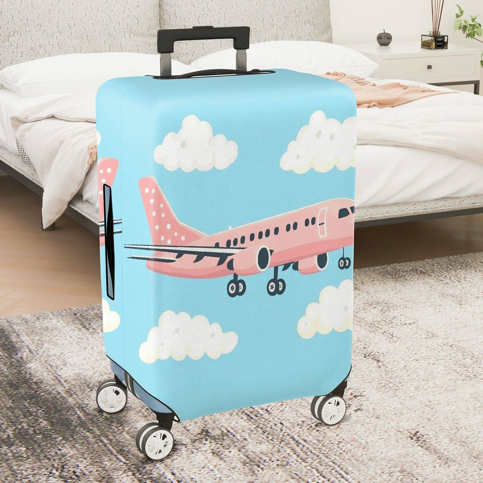 1-Piece Airplane Cloud Sky Travel Luggage  Suitcase Luggage Cover, Stretch Protective Sleeve
