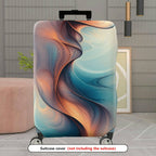 1-Piece Abstract Swirl Gradient Artistic Colorful Sleek  Suitcase Luggage Cover, Stretch Protective Sleeve