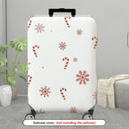 1-Piece Christmas Snowflakes Candy Cane Festive Travel Holiday  Suitcase Luggage Cover, Stretch Protective Sleeve