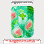 1-Piece Ice Watermelon Mint Clover Floral  Suitcase Luggage Cover, Stretch Protective Sleeve