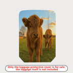 1-Piece Cute Cow Animal Pasture Sunset Scenic Country  Suitcase Luggage Cover, Stretch Protective Sleeve