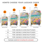 1-Piece Beach Floral Sunset Scenic Sea Rose Hydrangea  Suitcase Luggage Cover, Stretch Protective Sleeve