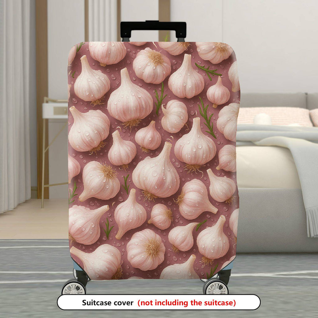 1-Piece Garlic Artistic Cute Unique Stylish Fun  Suitcase Luggage Cover, Stretch Protective Sleeve