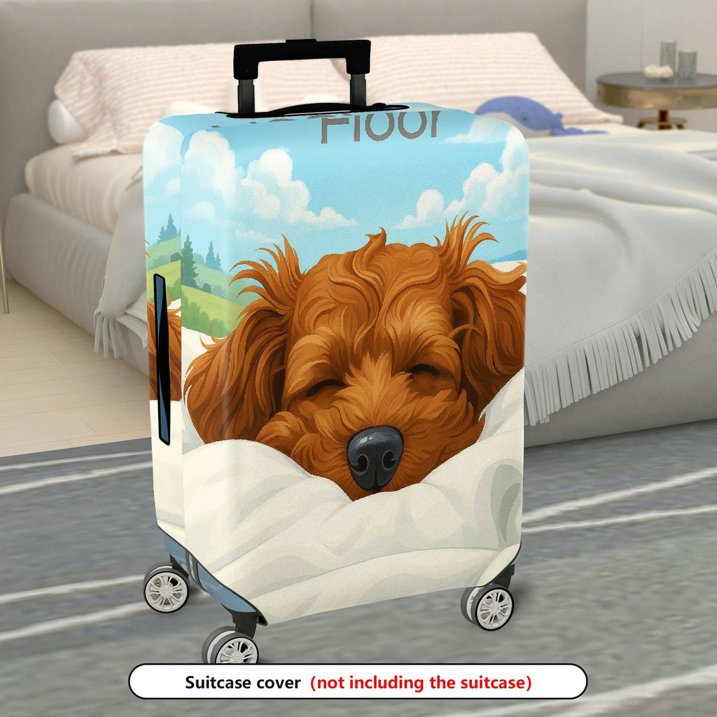 1-Piece Dog Sleeping Clouds Fun Cute Cozy  Suitcase Luggage Cover, Stretch Protective Sleeve