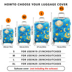 1-Piece Space Astronaut Moon Stars Galaxy Cosmic  Suitcase Luggage Cover, Stretch Protective Sleeve