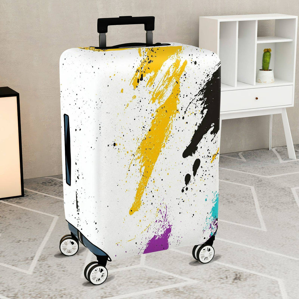 1-Piece Abstract Colorful Paint Splatter Artistic Graffiti Stylish  Suitcase Luggage Cover, Stretch Protective Sleeve