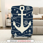 1-Piece Anchor Nautical Rope Sea Sailor Travel  Suitcase Luggage Cover, Stretch Protective Sleeve
