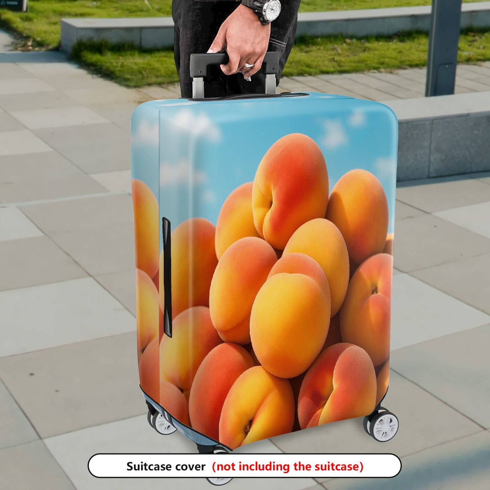1-Piece Peach Fruit Cute Journey Fashion Travel  Suitcase Luggage Cover, Stretch Protective Sleeve