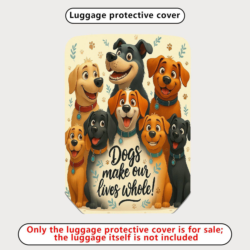 1-Piece Animal Quote Dog Paw Travel Colorful  Suitcase Luggage Cover, Stretch Protective Sleeve
