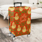 1-Piece Jolly Santa Festive Christmas Holiday Cheer Travel  Suitcase Luggage Cover, Stretch Protective Sleeve