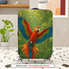 1-Piece Colorful Parrot Jungle Nature Artistic Tropical  Suitcase Luggage Cover, Stretch Protective Sleeve