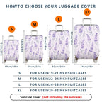 1-Piece Floral Lavender Leaf Pastel Chic Minimalist  Suitcase Luggage Cover, Stretch Protective Sleeve