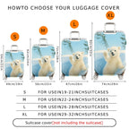 1-Piece Cute Polar Bear Winter Snow Forest Animal  Suitcase Luggage Cover, Stretch Protective Sleeve