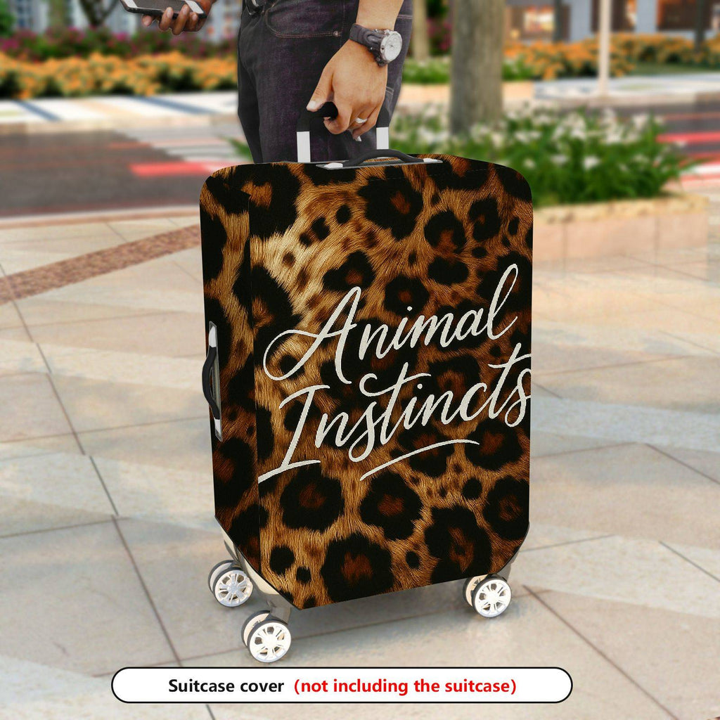 1-Piece Animal Instincts Leopard Print Wild Pattern Bold Style Travel  Suitcase Luggage Cover, Stretch Protective Sleeve