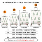 1-Piece Green Pine Tree Forest Car Holiday  Suitcase Luggage Cover, Stretch Protective Sleeve