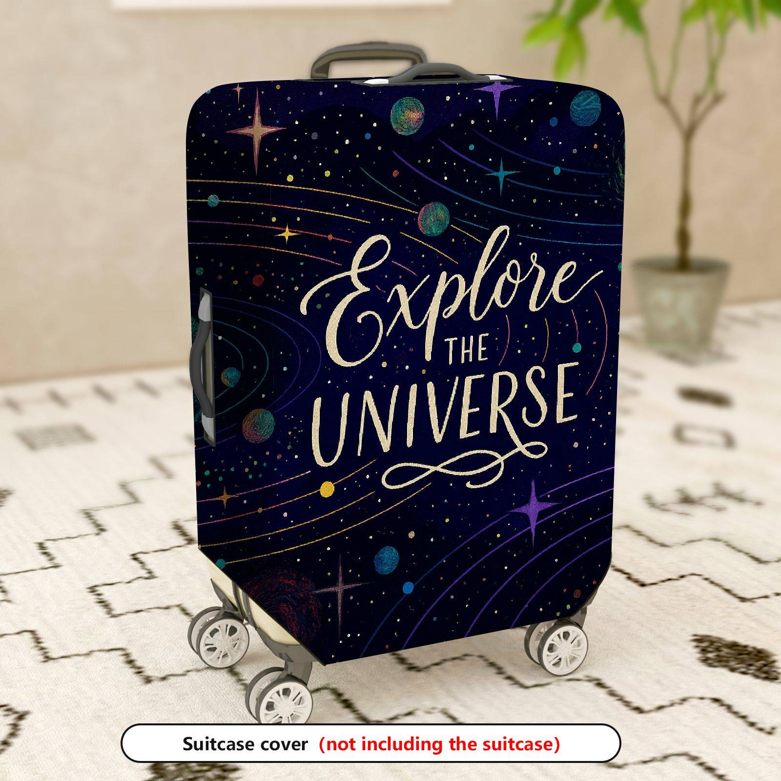 1-Piece Explore Universe Space Star Galaxy Cosmic  Suitcase Luggage Cover, Stretch Protective Sleeve