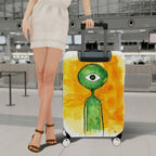 1-Piece Abstract Alien Art Unique Colorful Eye Catching Creative Luggage  Suitcase Luggage Cover, Stretch Protective Sleeve