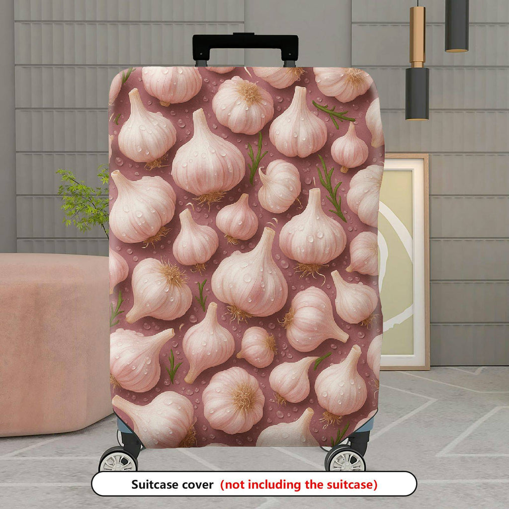 1-Piece Garlic Artistic Cute Unique Stylish Fun  Suitcase Luggage Cover, Stretch Protective Sleeve