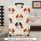1-Piece Cute Puppy Dog Paw  Animal Beige  Suitcase Luggage Cover, Stretch Protective Sleeve