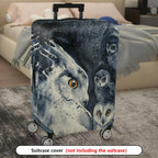 1-Piece Owl Starry Night Cosmic Wildlife Art  Suitcase Luggage Cover, Stretch Protective Sleeve