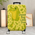1-Piece Animal Dinosaur Green Dream Big Little Dino  Suitcase Luggage Cover, Stretch Protective Sleeve