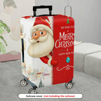 1-Piece Christmas Santa Red Holiday Decorative  Suitcase Luggage Cover, Stretch Protective Sleeve
