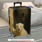 1-Piece Cute Polar Bear Animal Art Cave Painting Travel  Suitcase Luggage Cover, Stretch Protective Sleeve