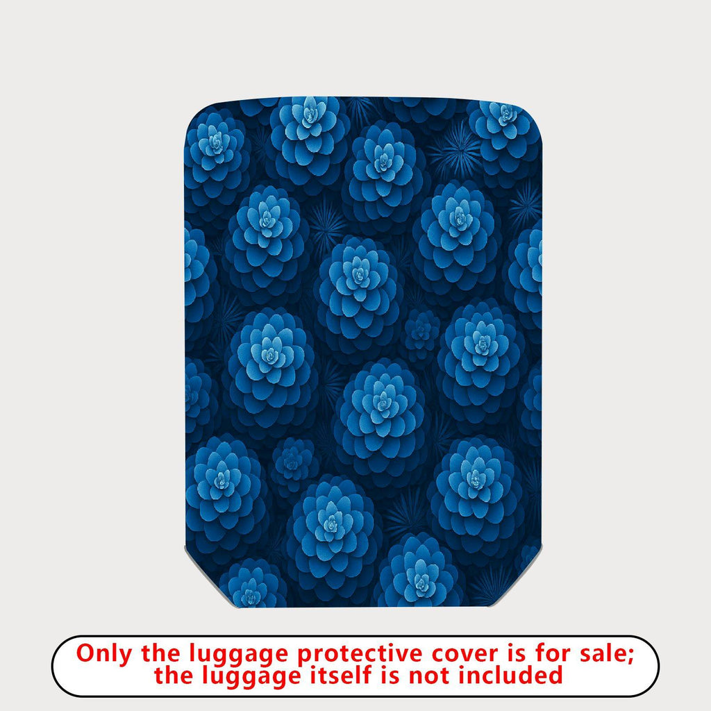 1-Piece Blue Floral Pattern Travel Holiday Spring Stylish  Suitcase Luggage Cover, Stretch Protective Sleeve