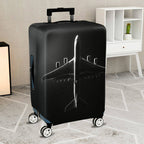 1-Piece Airplane Travel Adventure Design Black Stylish Modern Minimalist  Suitcase Luggage Cover, Stretch Protective Sleeve