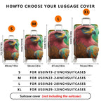 1-Piece Vibrant Parrot Bird Colorful Nature Artistic Wildlife  Suitcase Luggage Cover, Stretch Protective Sleeve