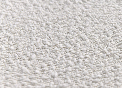 Lot de 2 chaises de salle à manger en tissu bouclette blanche &amp; métal noir Mona