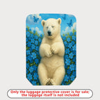 1-Piece Cute Bear Floral Blue Sky Butterfly  Suitcase Luggage Cover, Stretch Protective Sleeve