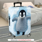 1-Piece Cute Penguin Snow Winter Travel  Suitcase Luggage Cover, Stretch Protective Sleeve