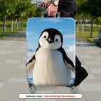 1-Piece Cute Penguin Arctic Winter Blue Sky Snow  Suitcase Luggage Cover, Stretch Protective Sleeve